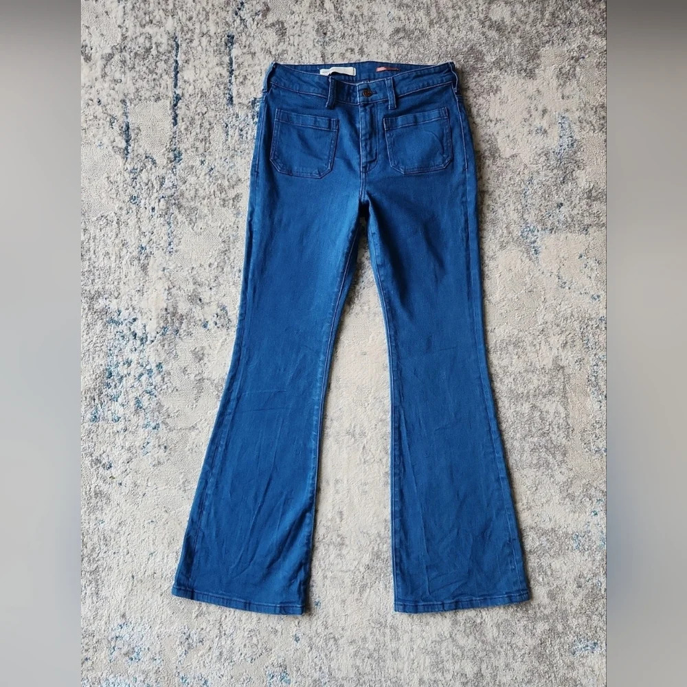 Anthropologie Blue Flare & Wide Leg Jeans